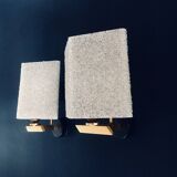 French flush-mounted wall lamp set, 1960s, set of 2