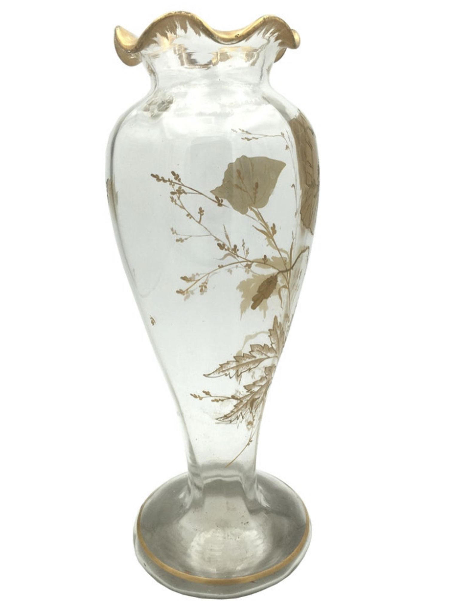 Art Nouveau vase with Painted decoration of Poppies and Butterfly 1900