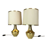 Pair of Italian Brass Table Lamp, 1970s