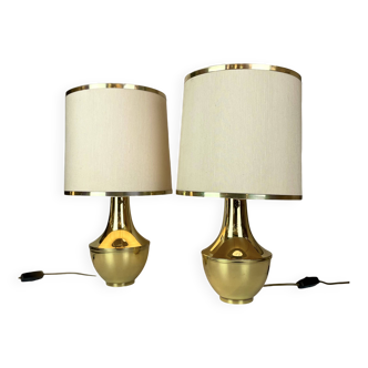 Pair of Italian Brass Table Lamp, 1970s