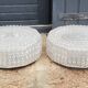 Set of 2 Erco ceiling lights from the 60s in diamond-tipped glass Diameter 35cm