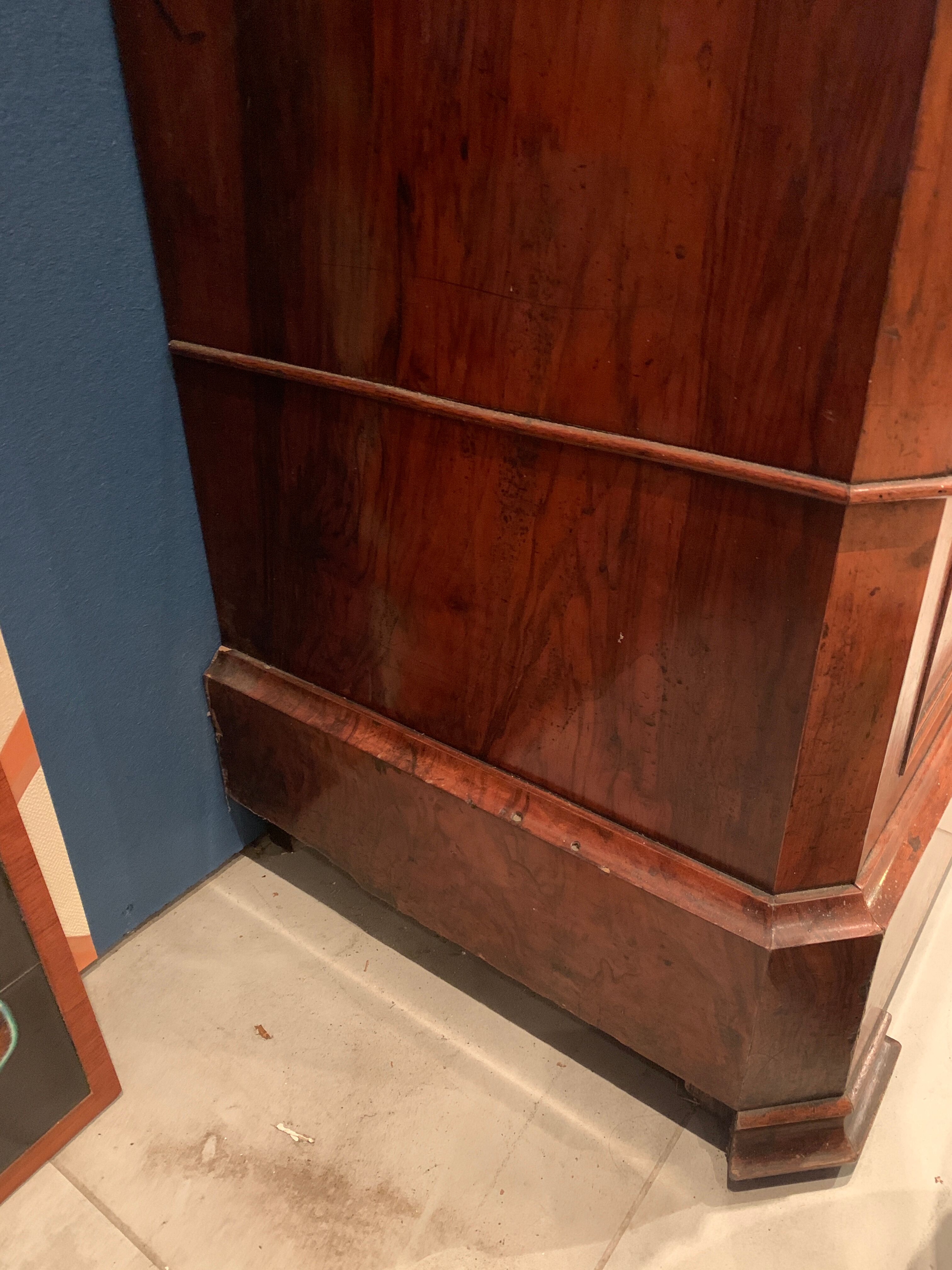 Old mahogany veneer cabinet