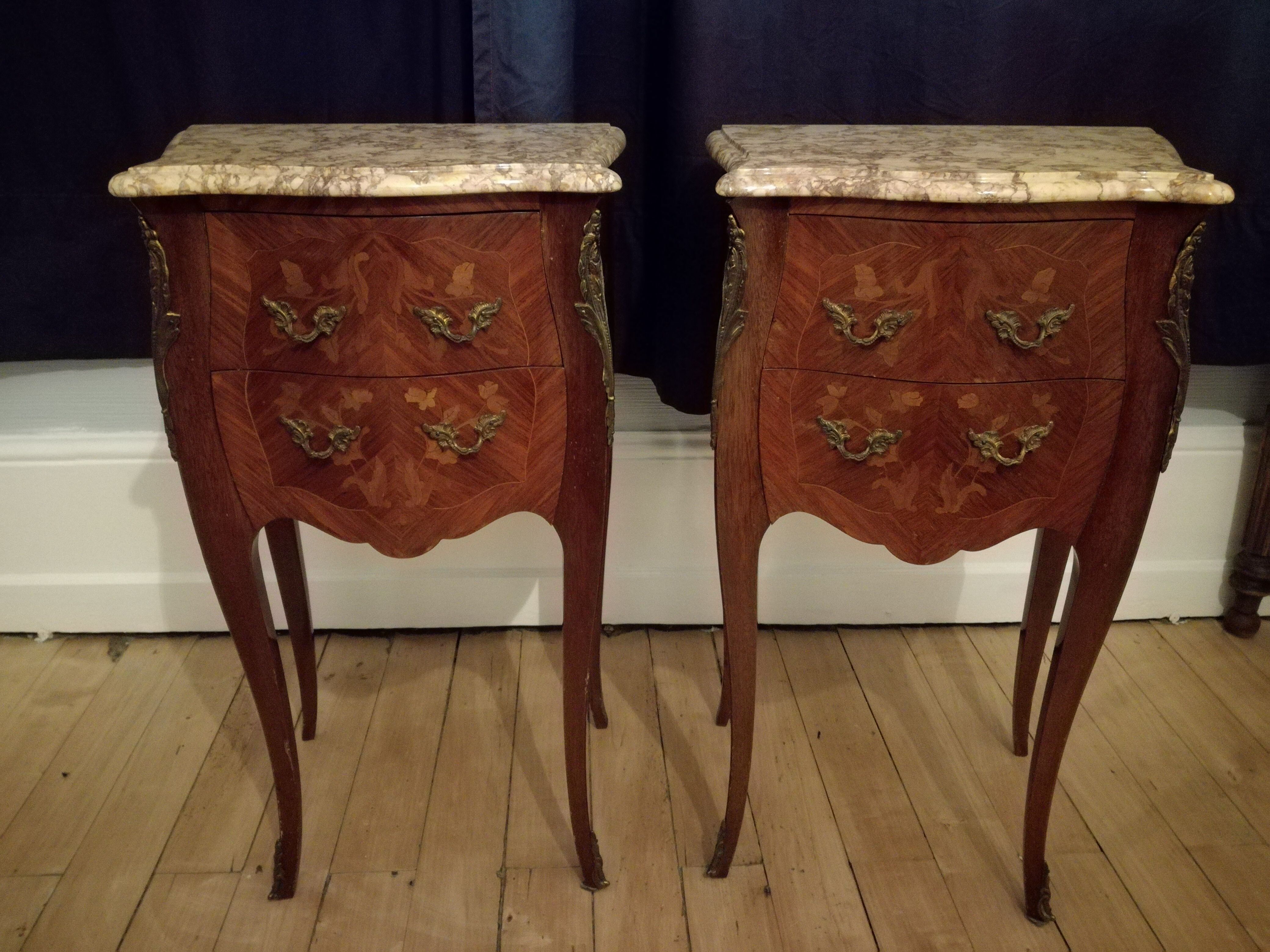 Pair of Louis XV bedside numbered