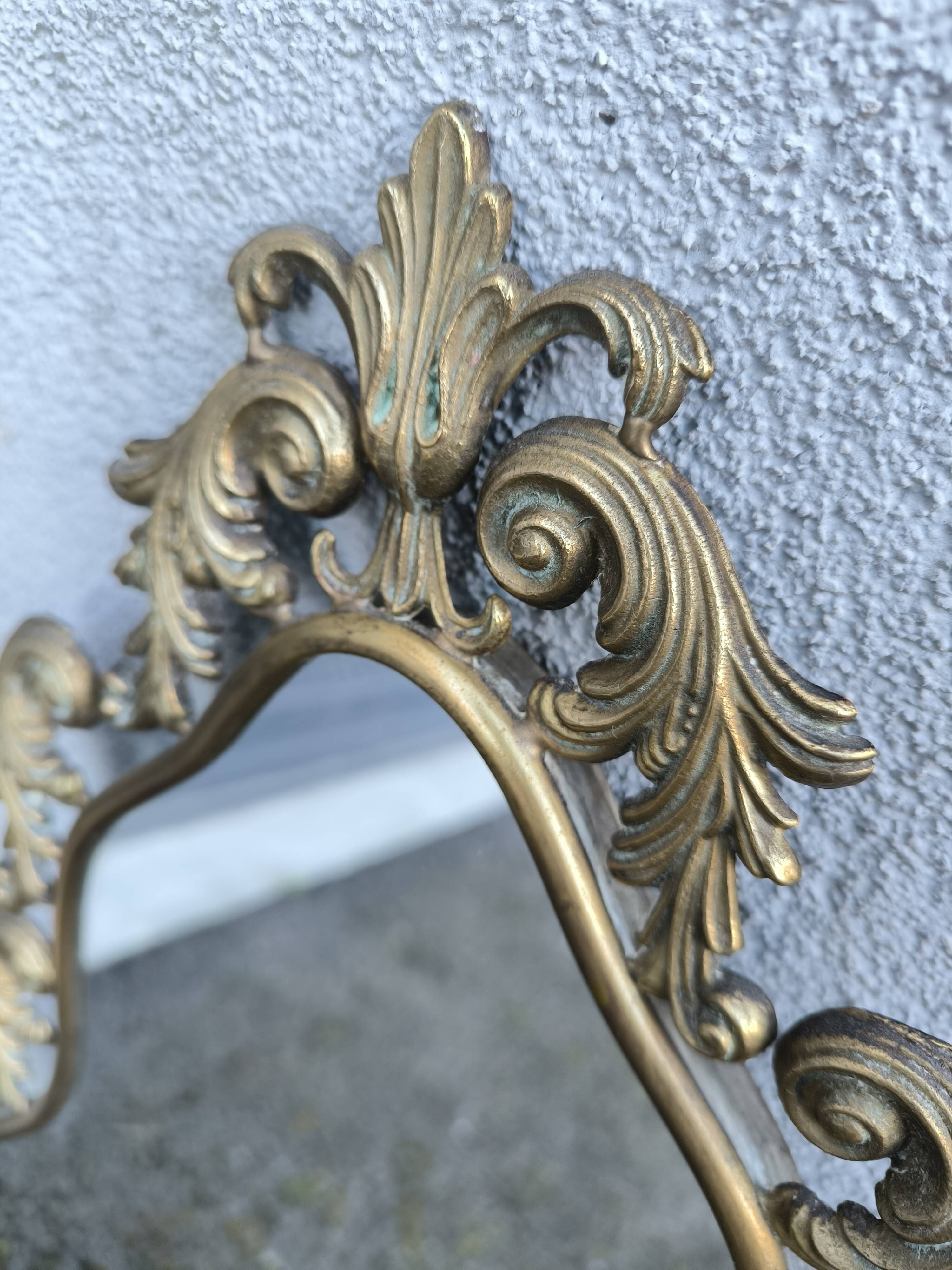 Antique brass mirror