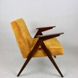 Yellow Gold Chameleon Bunny Armchair attributed to Jozef Chierowski, 1970s