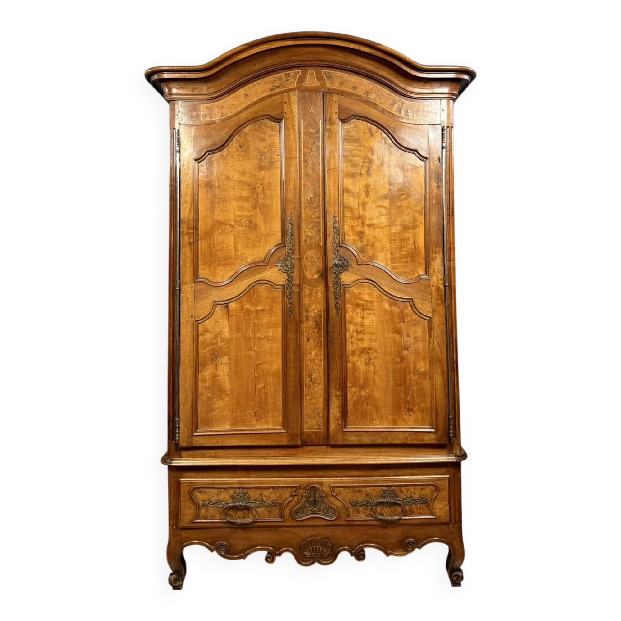Louis XV period Provençal armoire in walnut and marquetry