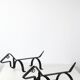 Travail scandinave, paire de chenets chiens