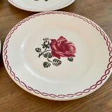 Dessert service 9 vintage Badonviller porcelain plates from the 60s