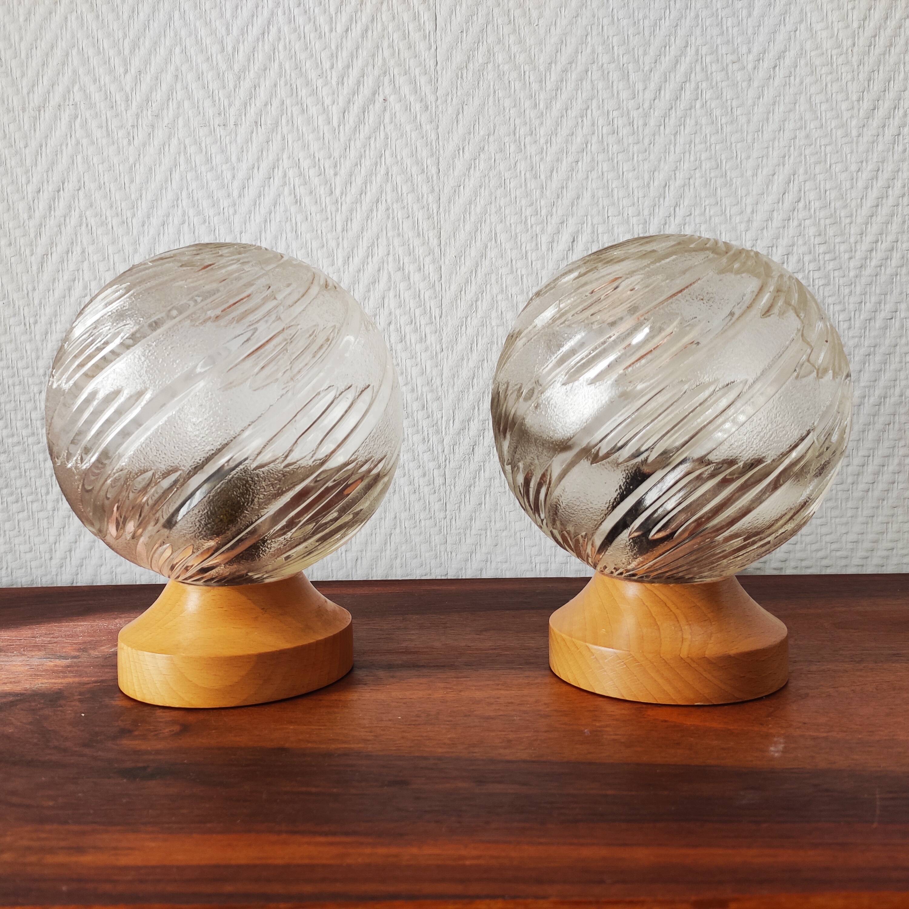Pair of vintage Art Deco style bedside lamps
