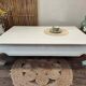 Low table in exotic wood with its safety glass