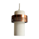 Opaline glass suspension lamp and copper metal ring, 1960s, 2 available