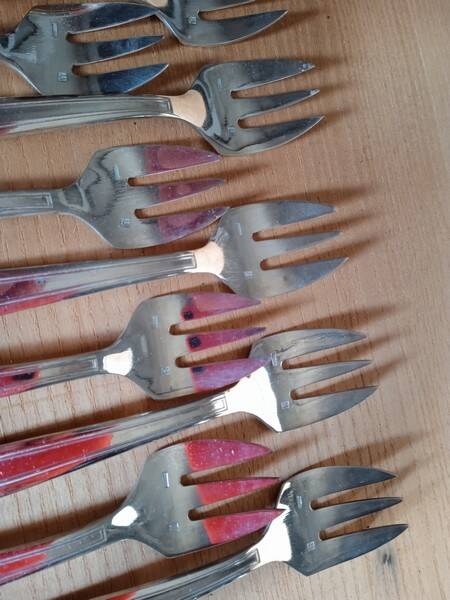 Fronnet 12 Silver-plated art deco oyster forks