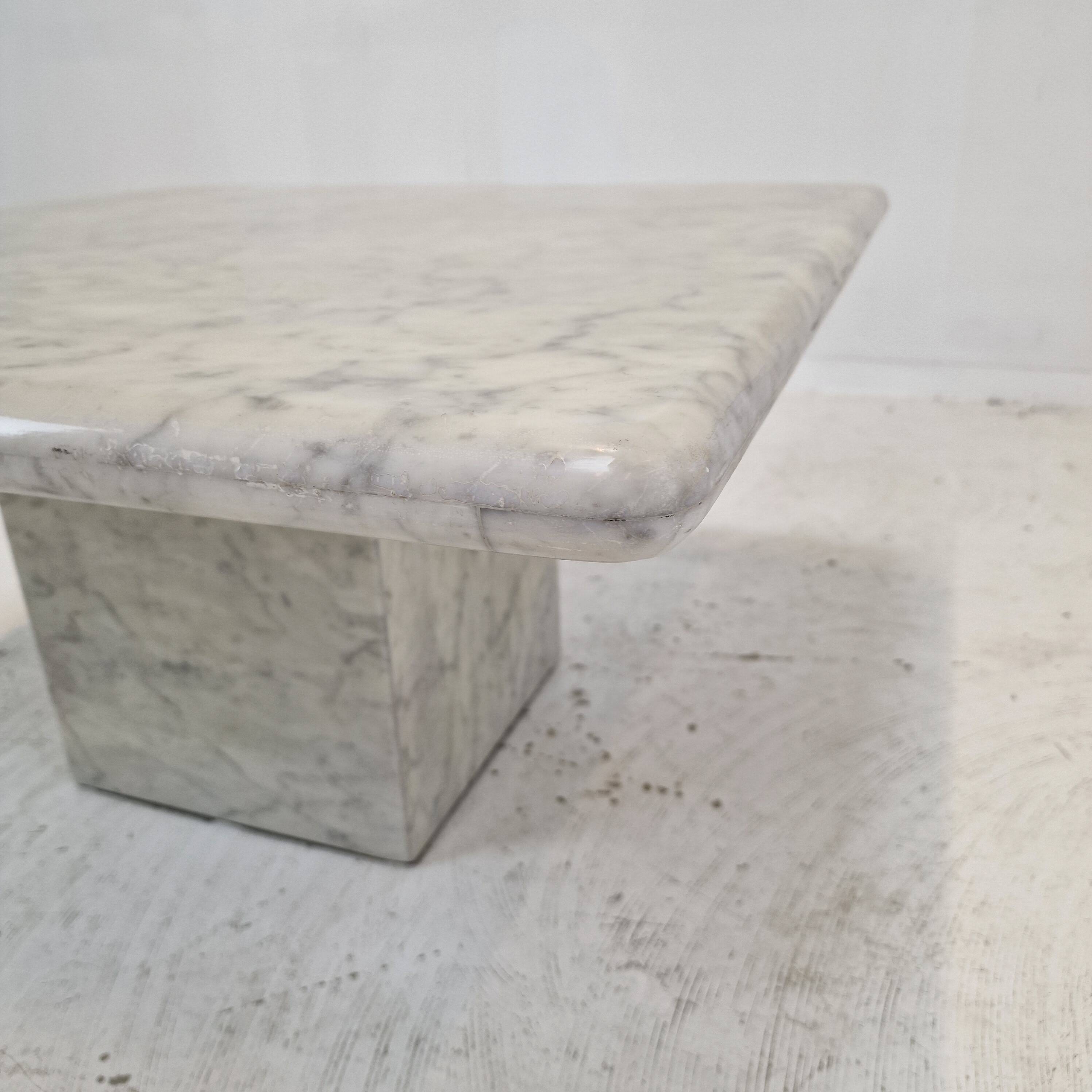 Italian Carrara Marble Coffee Table, 1980s