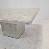 Italian Carrara Marble Coffee Table, 1980s