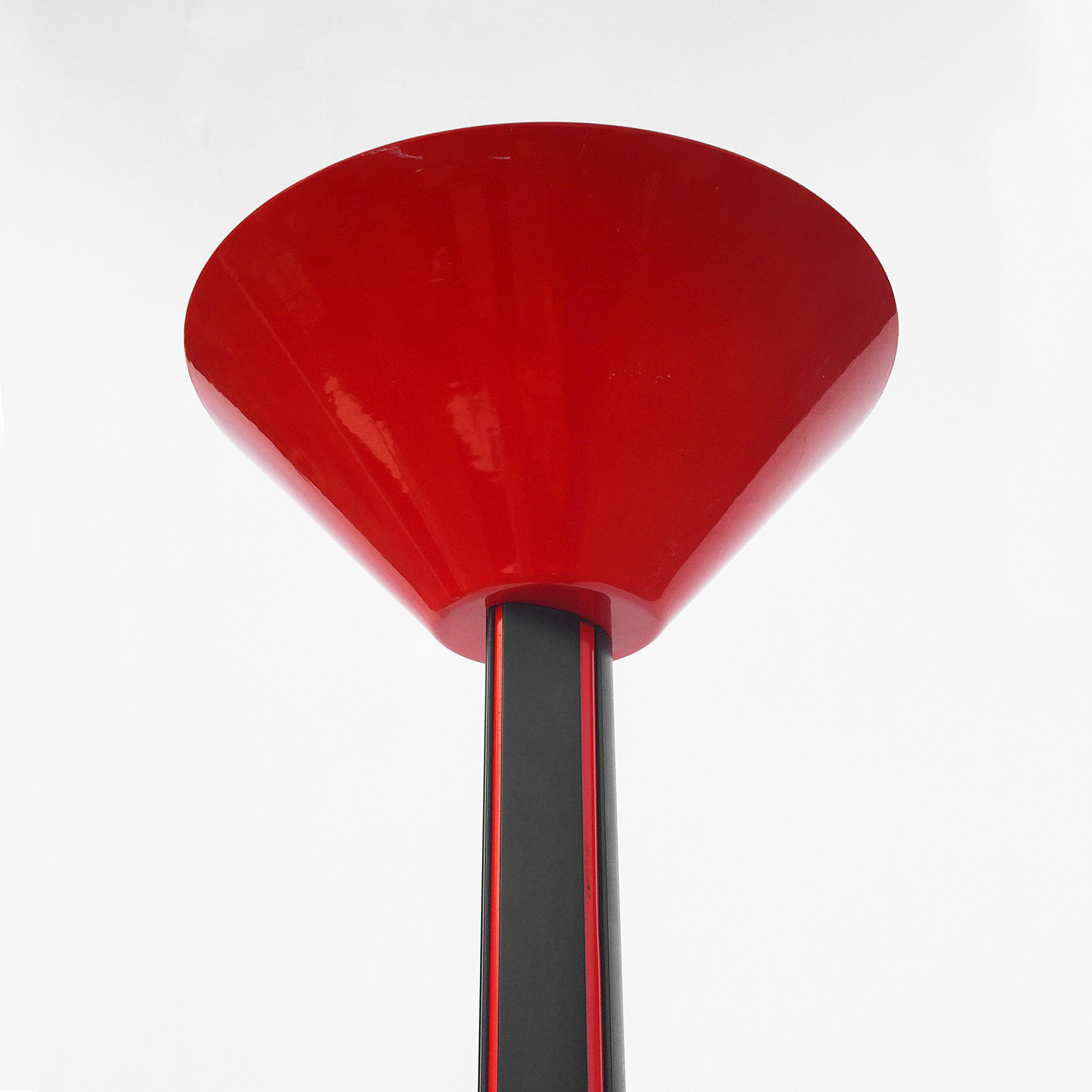 Red black floor lamp uplighter