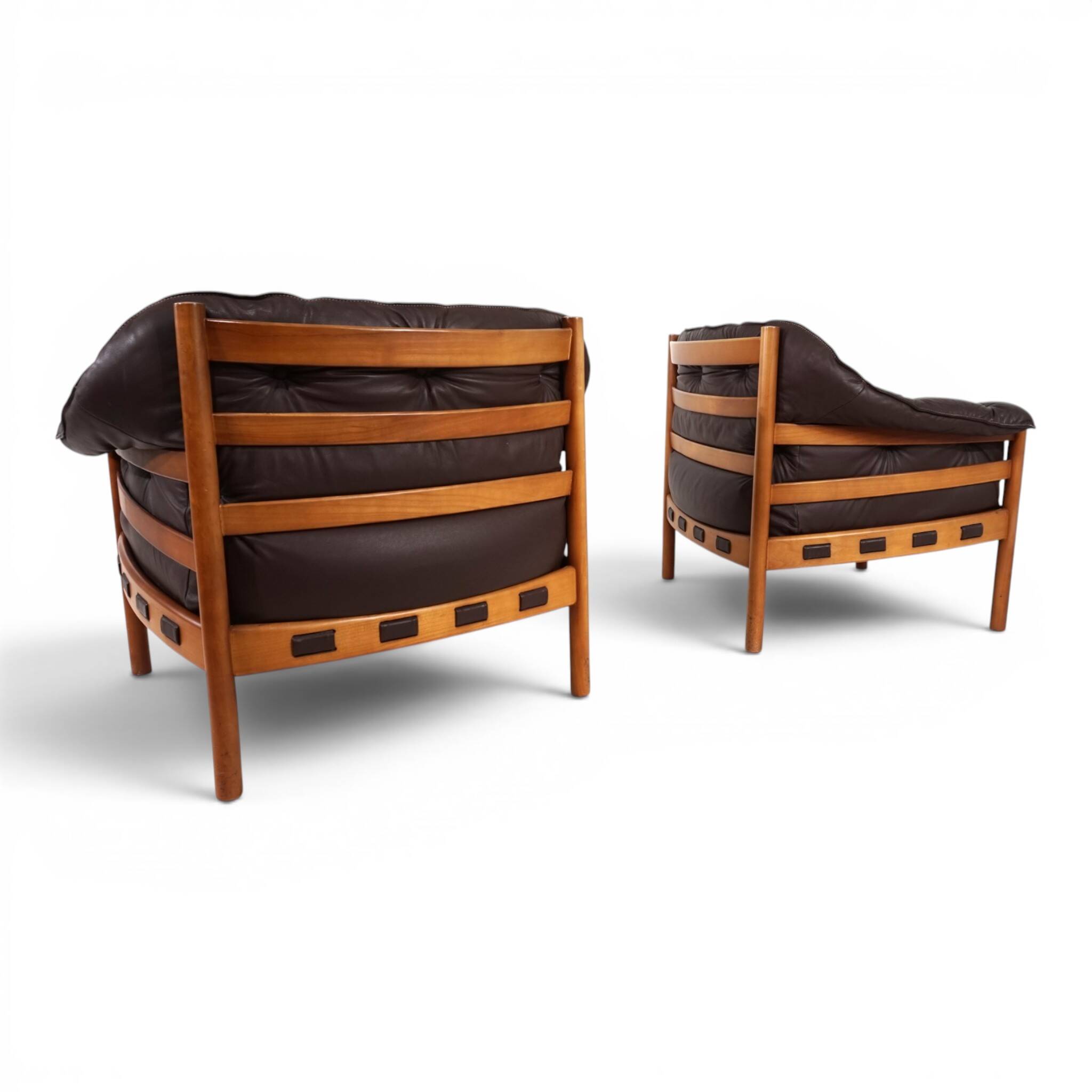 Pair of Coja Leather Lounge Chairs by Sven Ellekaer, 1960