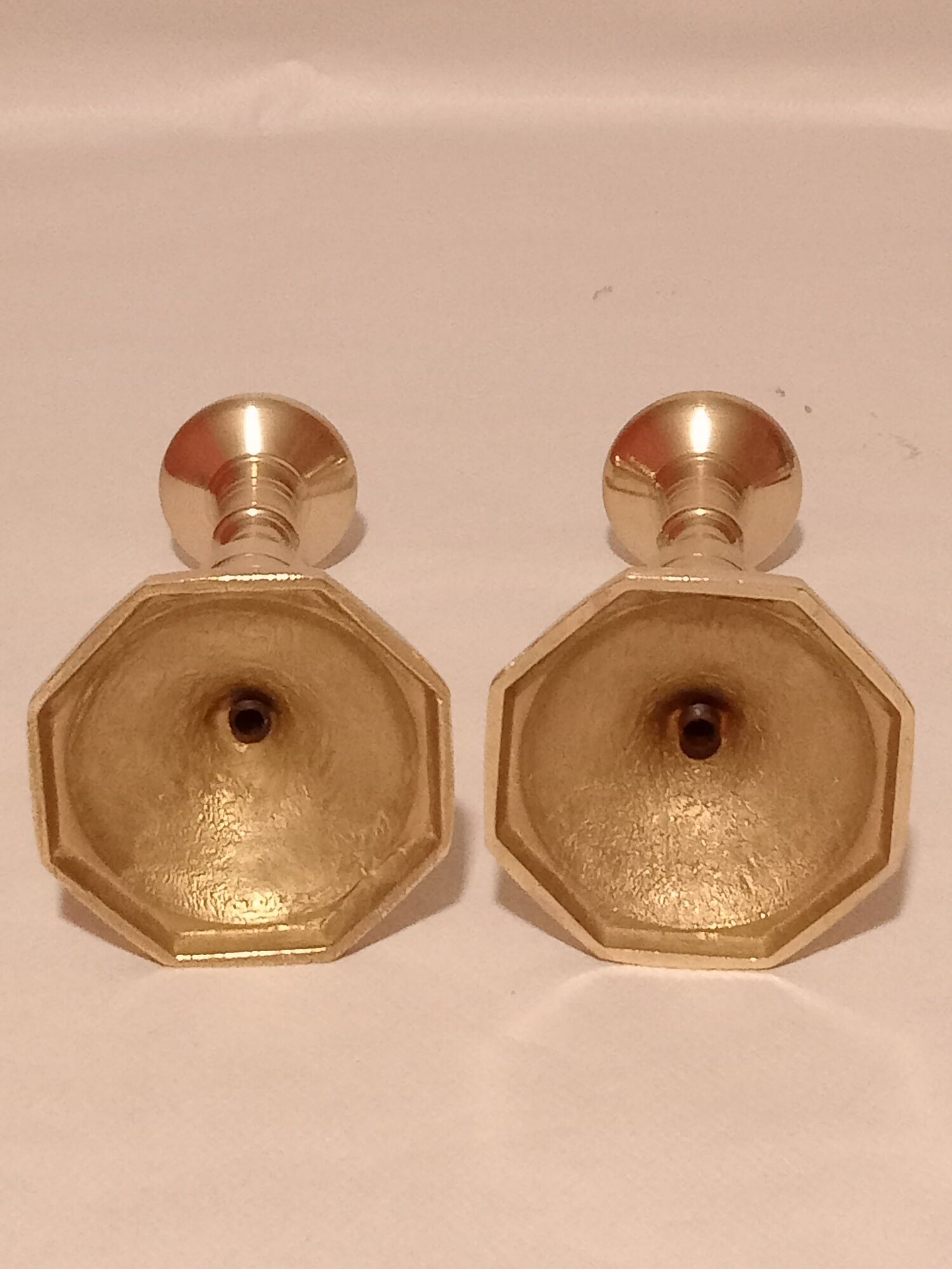 Pair of brass candle holders from the 50s
