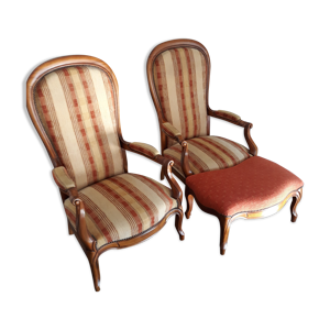 Fauteuils Voltaire en - noyer