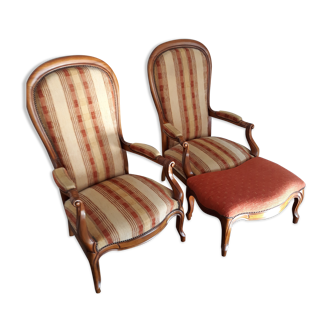 Voltaire walnut armchair