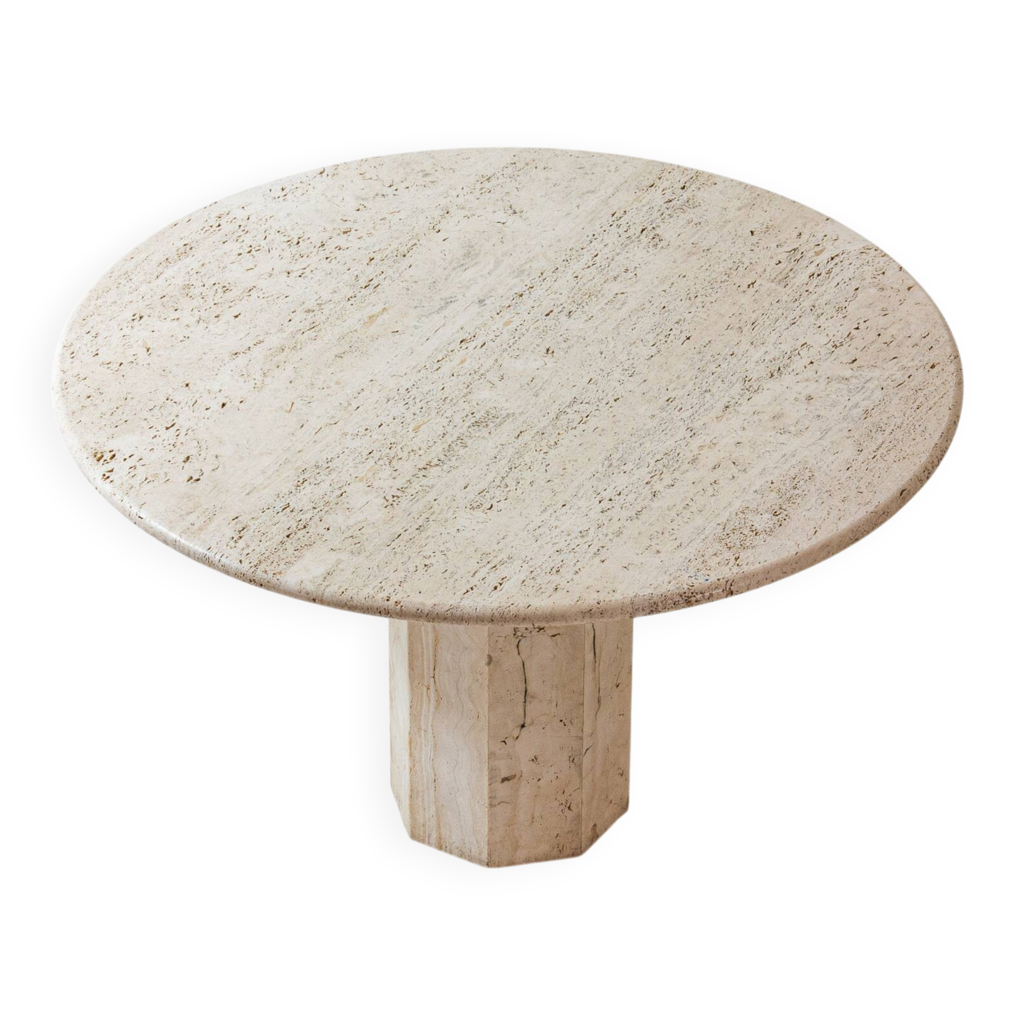 Organic travertine dining table, Italy 1970s