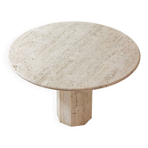 Table à manger en travertin organique, Italie années 1970