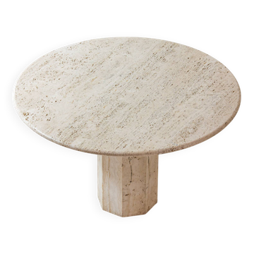 Table à manger en travertin organique, Italie années 1970