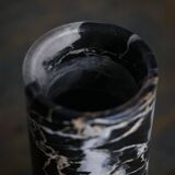 Vase en marbre Portoro noir et doré par Angelo Mangiarotti pour Skipper, années 70.