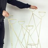 Large Mid Century Steel Plant Holder Stand, Czechoslovakia 1960s