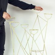 Large Mid Century Steel Plant Holder Stand, Czechoslovakia 1960s