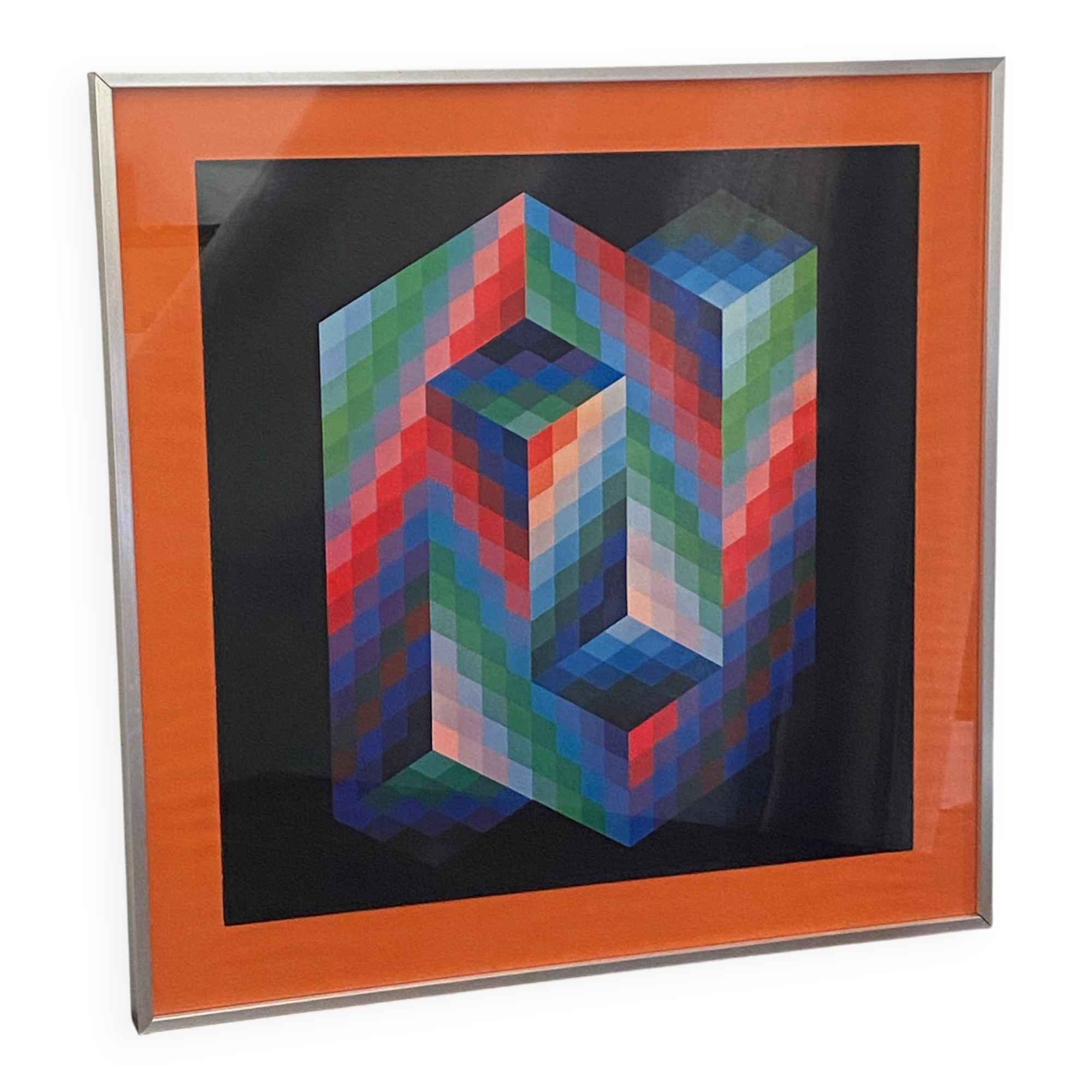 Impression optique en couleur d'après Vasarely, 1970