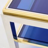 Pair of Flaminia chrome brass side tables by Willy Rizzo 1970