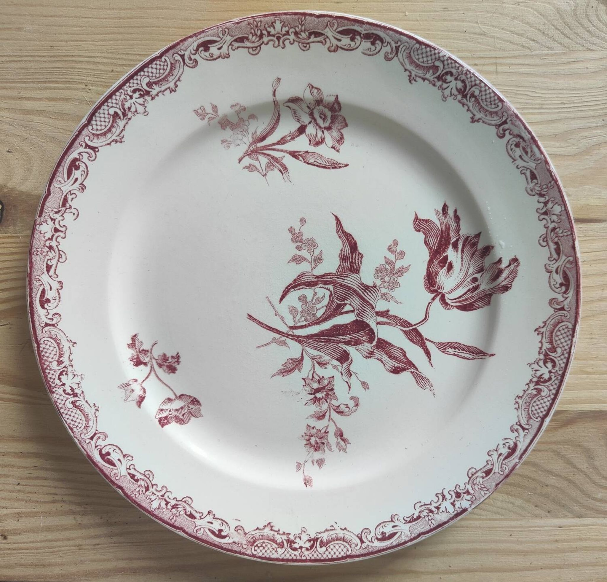6 assiettes à dessert modèle Fontanges par Sarreguemines