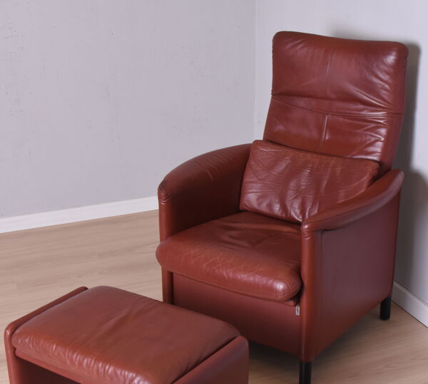 Fauteuil avec repose-pieds Erpo International années 1980