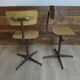 Set de 2 chaises d'atelier vintage pied étoile