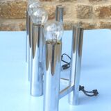 Chromed metal wall lights from Sciolari House in the 60s