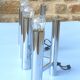 Chromed metal wall lights from Sciolari House in the 60s
