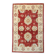 Red Gold Wool Rug, Handmade Floral Oriental Carpet 121x77cm Bedroom Decor