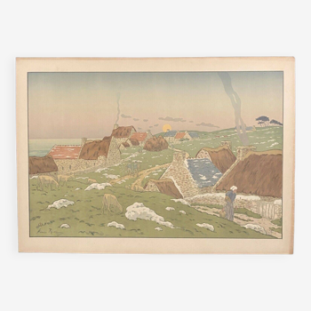 Lithographie par Henri Rivière Le Lever de la Lune