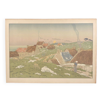 Lithographie par Henri Rivière Le Lever de la Lune