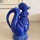 Ancienne verseuse coq bleu cobalt