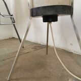 Floor lamp seventies totem, chrome and suede