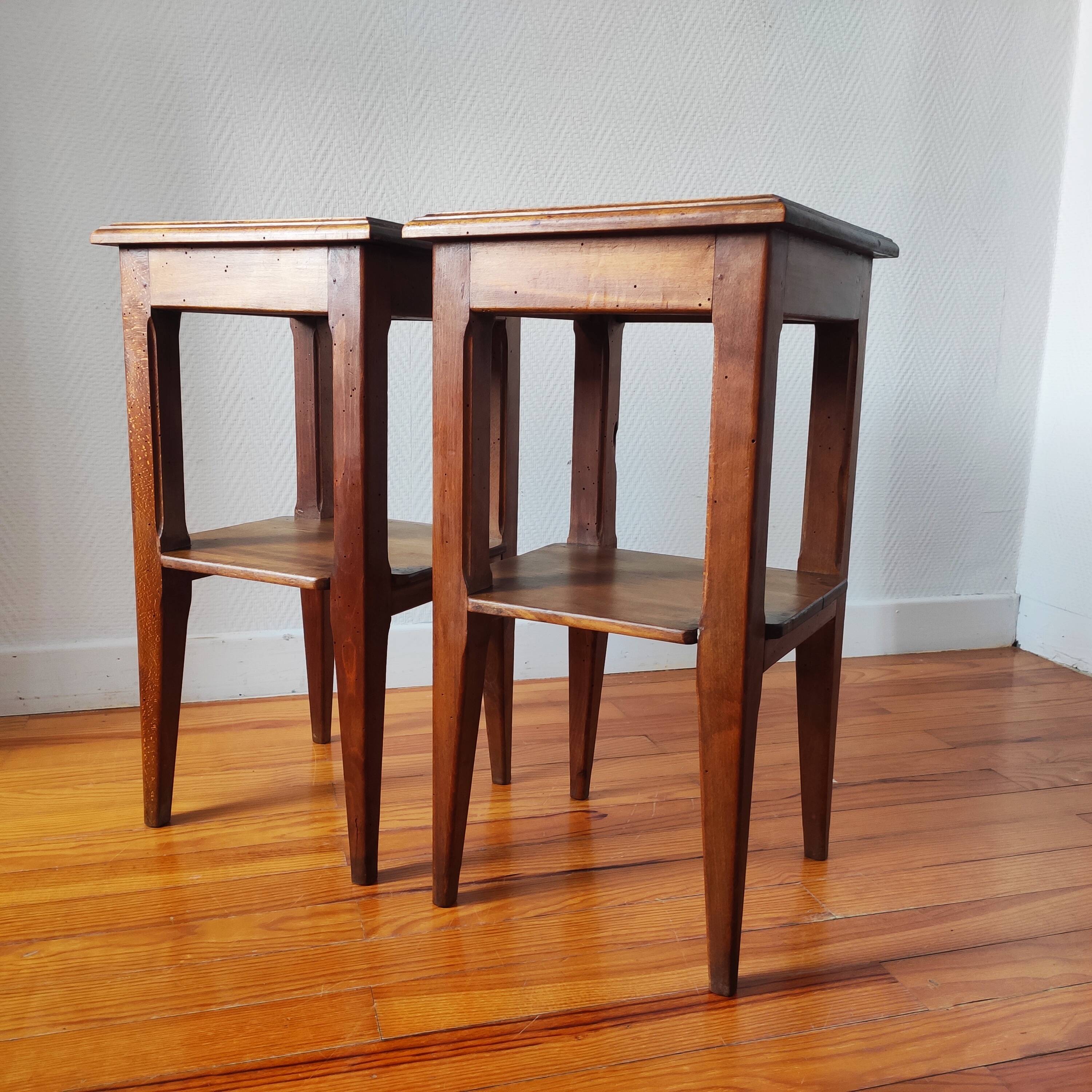 Pair of bedside tables, end of sofa, 1940/50