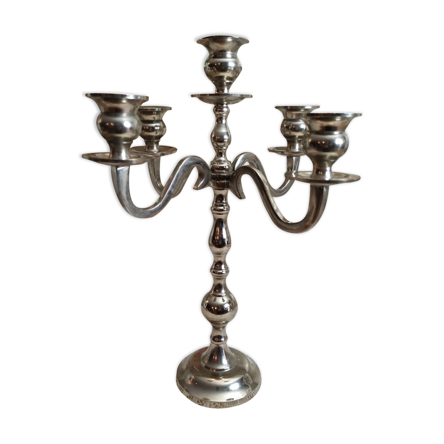 Chandelier 5 branches in silver metal color