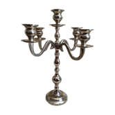 Chandelier 5 branches en métal couleur argent