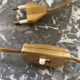 Lampe en bois ananas années 70