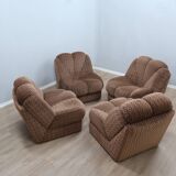 Canapé modulaire italien vintage inspiré des fleurs, années 1970