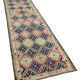 Handmade oriental beige runner rug 90 cm x 352 cm