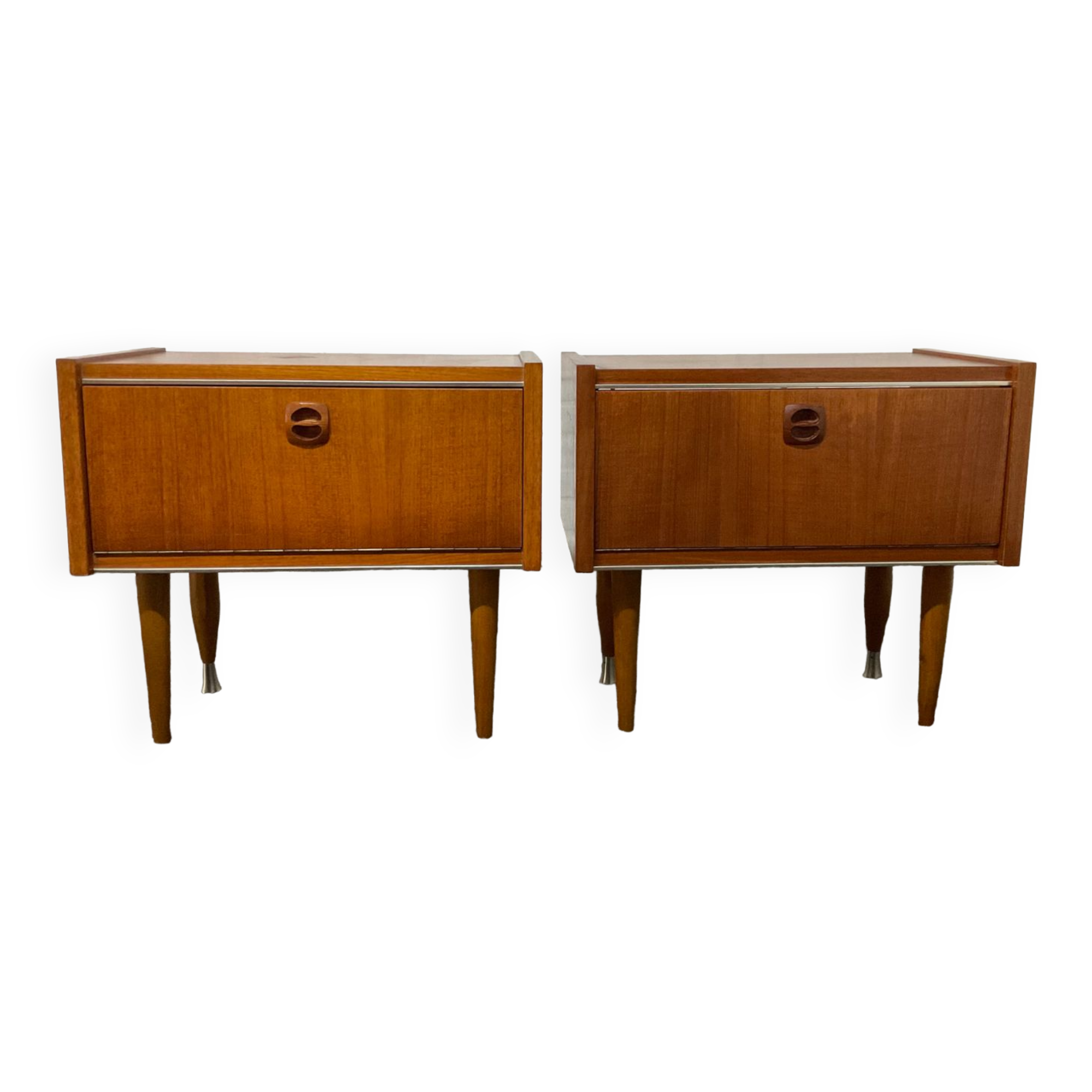 Pair of Scandinavian teak bedside tables