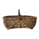 Woven wicker basket with hazelnut handle