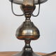 Small Art Deco opaline lamp, brass foot